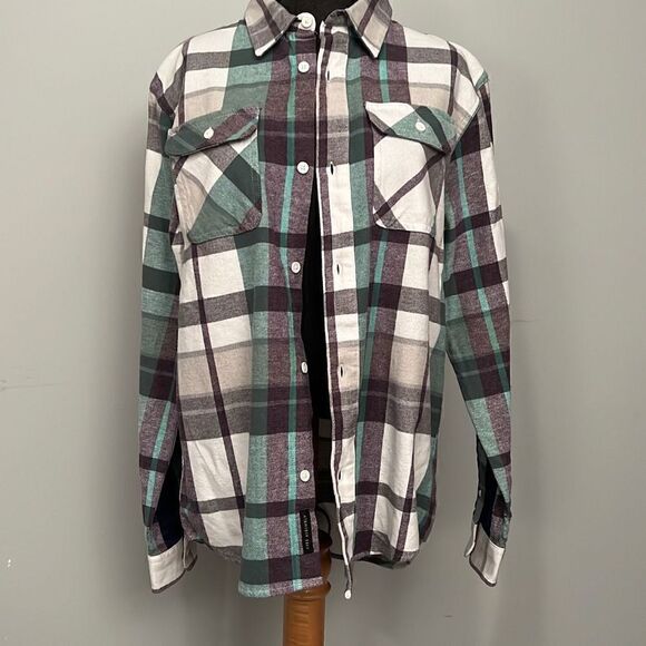 Free Assembly Men's Multicolor Long Sleeve Button-up Shirt - Picture 1 of 9